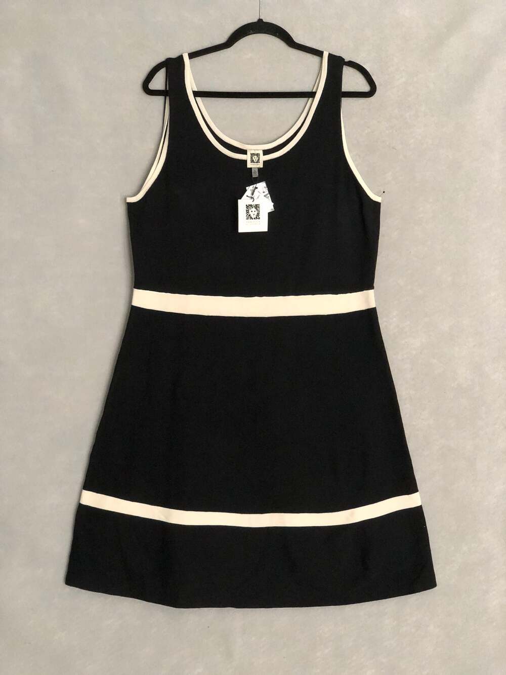 Anne Klein Sleevess Color Block Dress Black Women's XL NEW